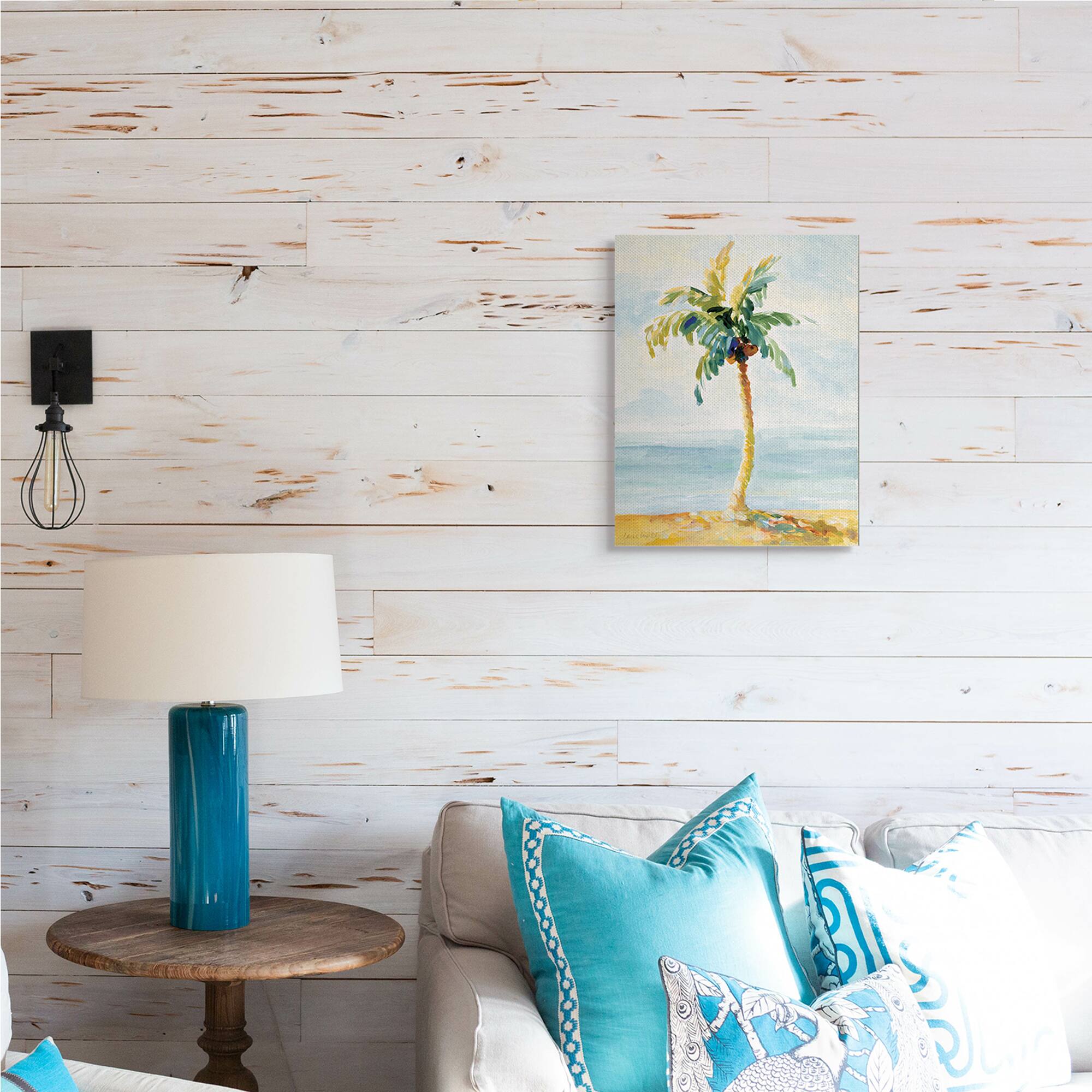 Stupell Industries Palm Tree with Coconuts on Beach Sand Canvas Wall Art